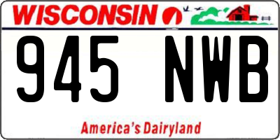 WI license plate 945NWB