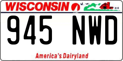 WI license plate 945NWD