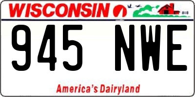 WI license plate 945NWE