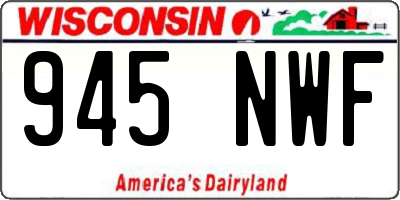WI license plate 945NWF