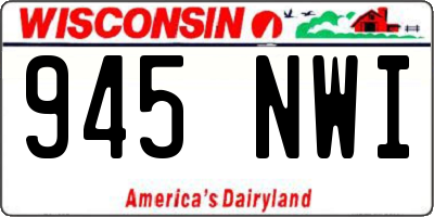 WI license plate 945NWI