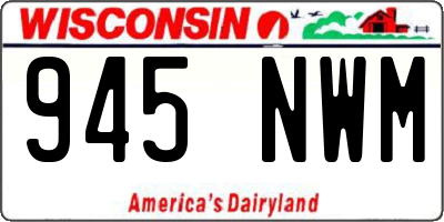 WI license plate 945NWM