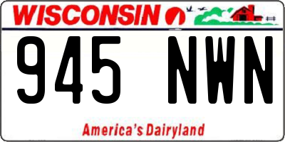 WI license plate 945NWN