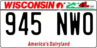 WI license plate 945NWO