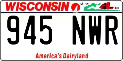 WI license plate 945NWR
