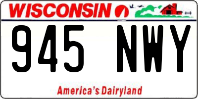 WI license plate 945NWY