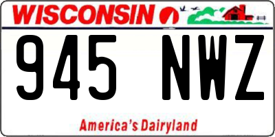 WI license plate 945NWZ