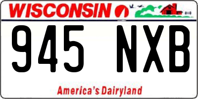 WI license plate 945NXB