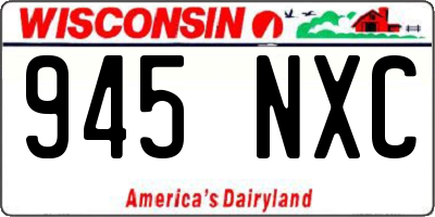 WI license plate 945NXC