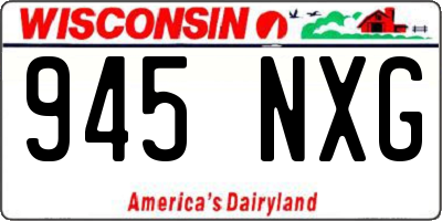 WI license plate 945NXG