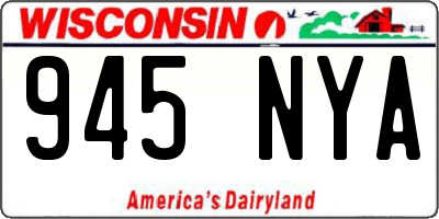 WI license plate 945NYA