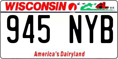 WI license plate 945NYB