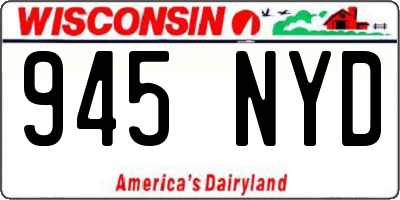WI license plate 945NYD