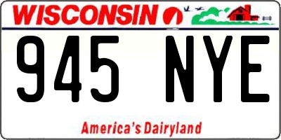 WI license plate 945NYE
