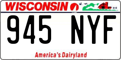 WI license plate 945NYF