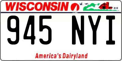 WI license plate 945NYI