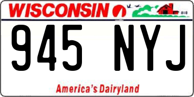 WI license plate 945NYJ