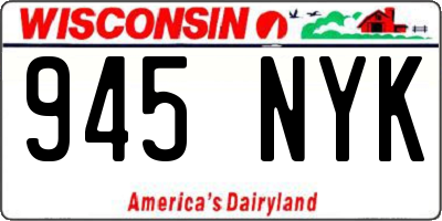 WI license plate 945NYK