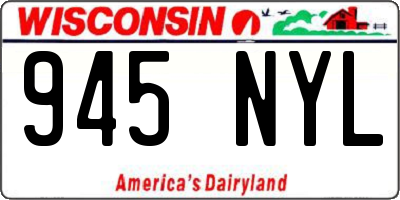 WI license plate 945NYL