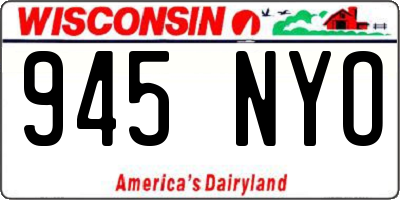 WI license plate 945NYO