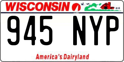 WI license plate 945NYP