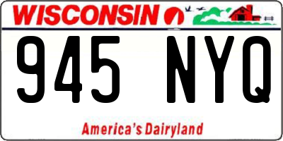 WI license plate 945NYQ