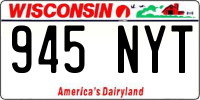 WI license plate 945NYT