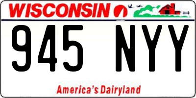 WI license plate 945NYY