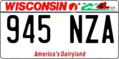 WI license plate 945NZA