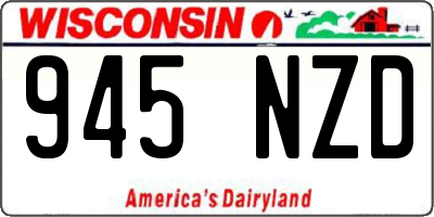WI license plate 945NZD