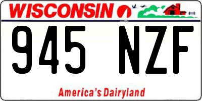 WI license plate 945NZF