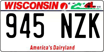 WI license plate 945NZK
