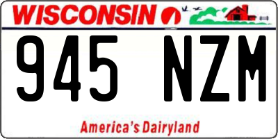 WI license plate 945NZM