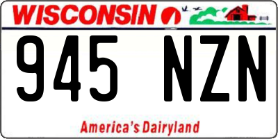 WI license plate 945NZN