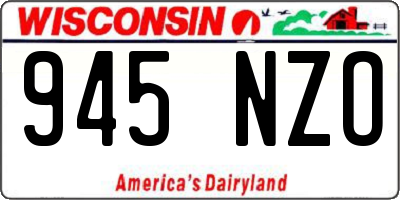 WI license plate 945NZO