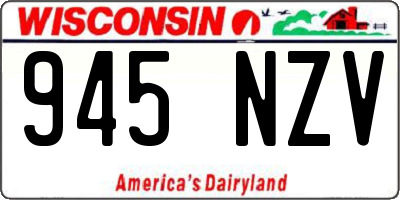 WI license plate 945NZV