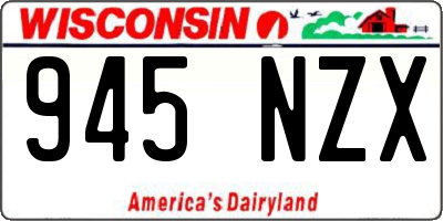 WI license plate 945NZX