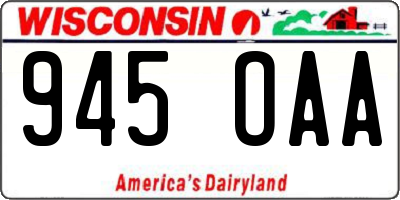 WI license plate 945OAA