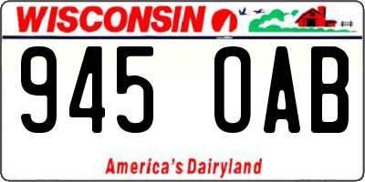 WI license plate 945OAB