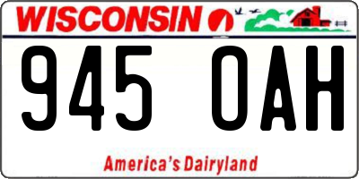 WI license plate 945OAH