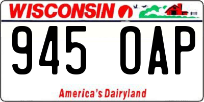 WI license plate 945OAP