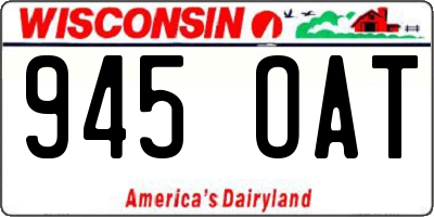 WI license plate 945OAT
