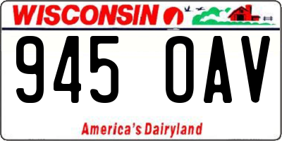 WI license plate 945OAV