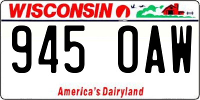 WI license plate 945OAW