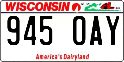 WI license plate 945OAY