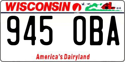WI license plate 945OBA