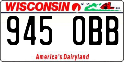 WI license plate 945OBB