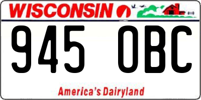 WI license plate 945OBC