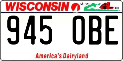 WI license plate 945OBE