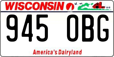 WI license plate 945OBG